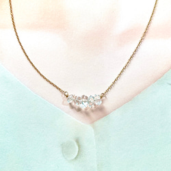 k14gf  ハーキマーダイヤモンド 5ストーン ネックレス 2枚目の画像