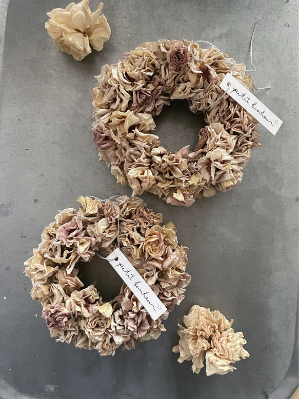 ranunculus petit wreath ⋆ ラナンキュラス  ミニリース ニュアンスカラー ドライフラワー 3枚目の画像