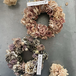 ranunculus petit wreath ⋆ ラナンキュラス  ミニリース ニュアンスカラー ドライフラワー 2枚目の画像