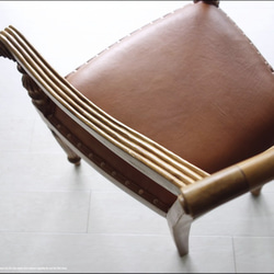 「　T様ご注文商品　」チーク無垢レザーアームチェアLB イス 本皮 椅子 チェア 皮張り 肘掛け椅子 3枚目の画像