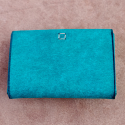 one sheet カードケース / 名刺入れ　イタリアンレザー　本革　ターコイズ　50301 2枚目の画像