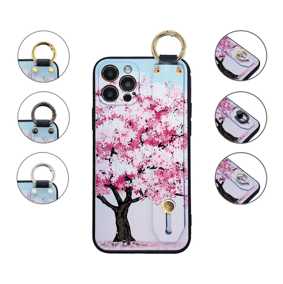 満開の桜 miru02-920 手ぶら スマホショルダー ベルト付きTPUケース 7枚目の画像