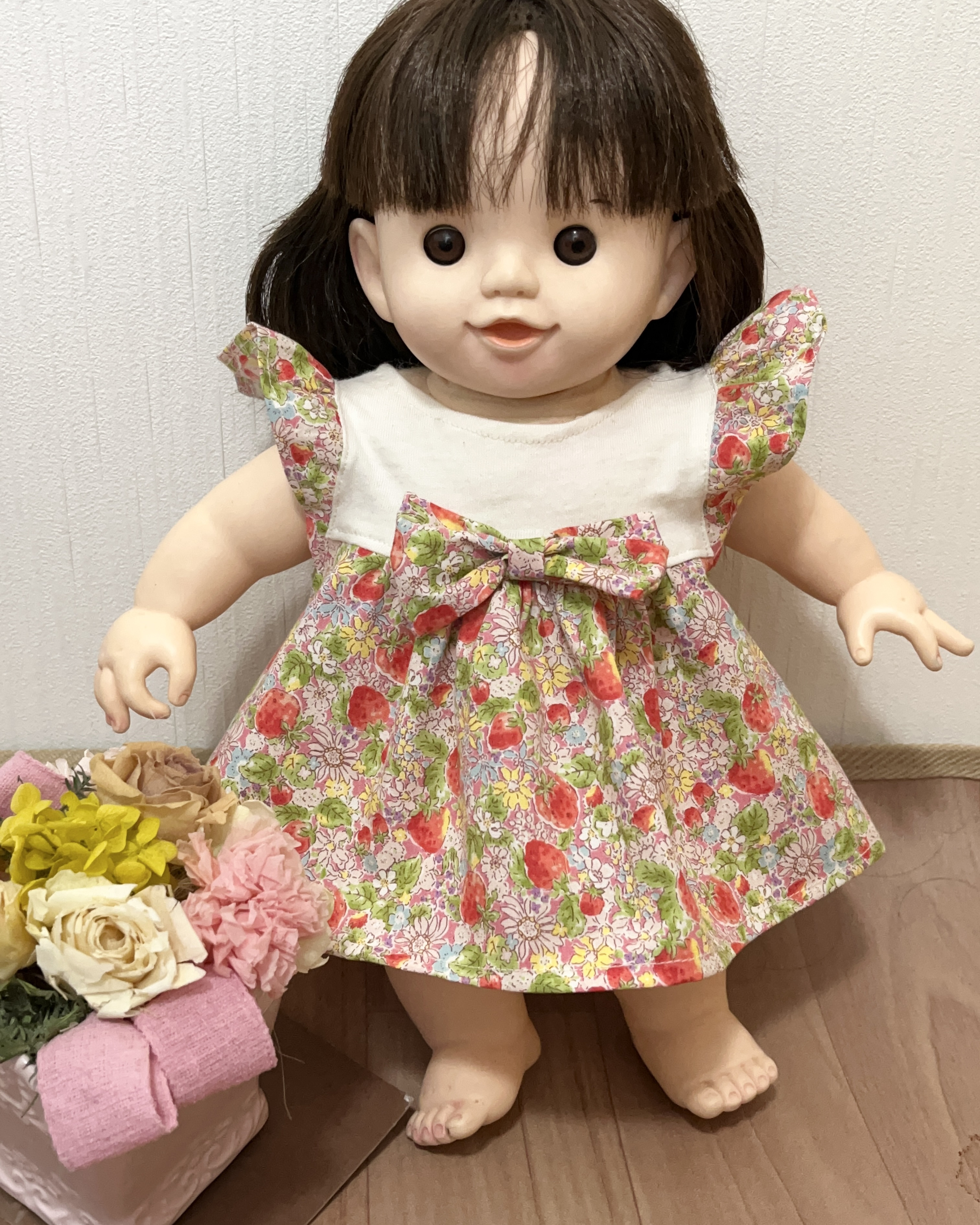 なほちゃんMA＊RS ゼブラ薔薇柄ワンピース