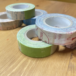 井上陽子マスキングテープ［マステ］：15mm幅：グラフィティA（無包装）：サックス・グリーン・ピンク 2枚目の画像