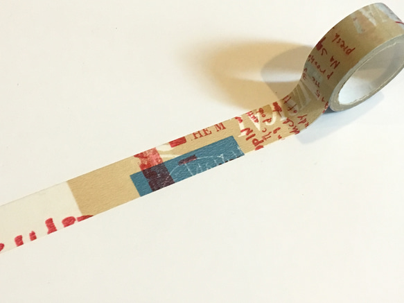 井上陽子マスキングテープ［マステ］：15mm幅：グラフィティA（無包装）：サックス・グリーン・ピンク 3枚目の画像
