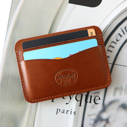 スリム3ポケット カード名刺入れ イタリアン 天然牛革 コンパクト財布 ギフト 名入れ可 3枚目の画像
