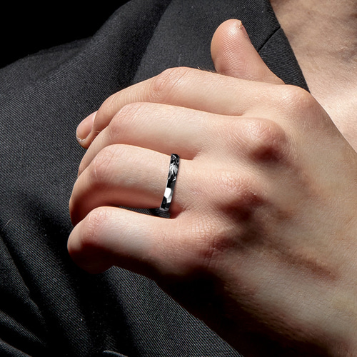 新品同様美品✨️タンタル　指輪16号✨️アレルギーの方に安心　フルオーダーメイド タンタルの結婚指輪（アレルギー対応）黒氷/kokuhyo MG-107 指輪