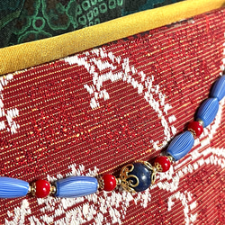 【2way】ｳﾞｪﾈﾂｨｱ製ｱﾝﾃｨｰｸﾋﾞｰｽﾞと天然石のﾌﾞﾚｽﾚｯﾄ/羽織り紐◈専用BOX付き 4枚目の画像