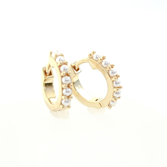 pearl one touch Hoop Pierce 第4張的照片