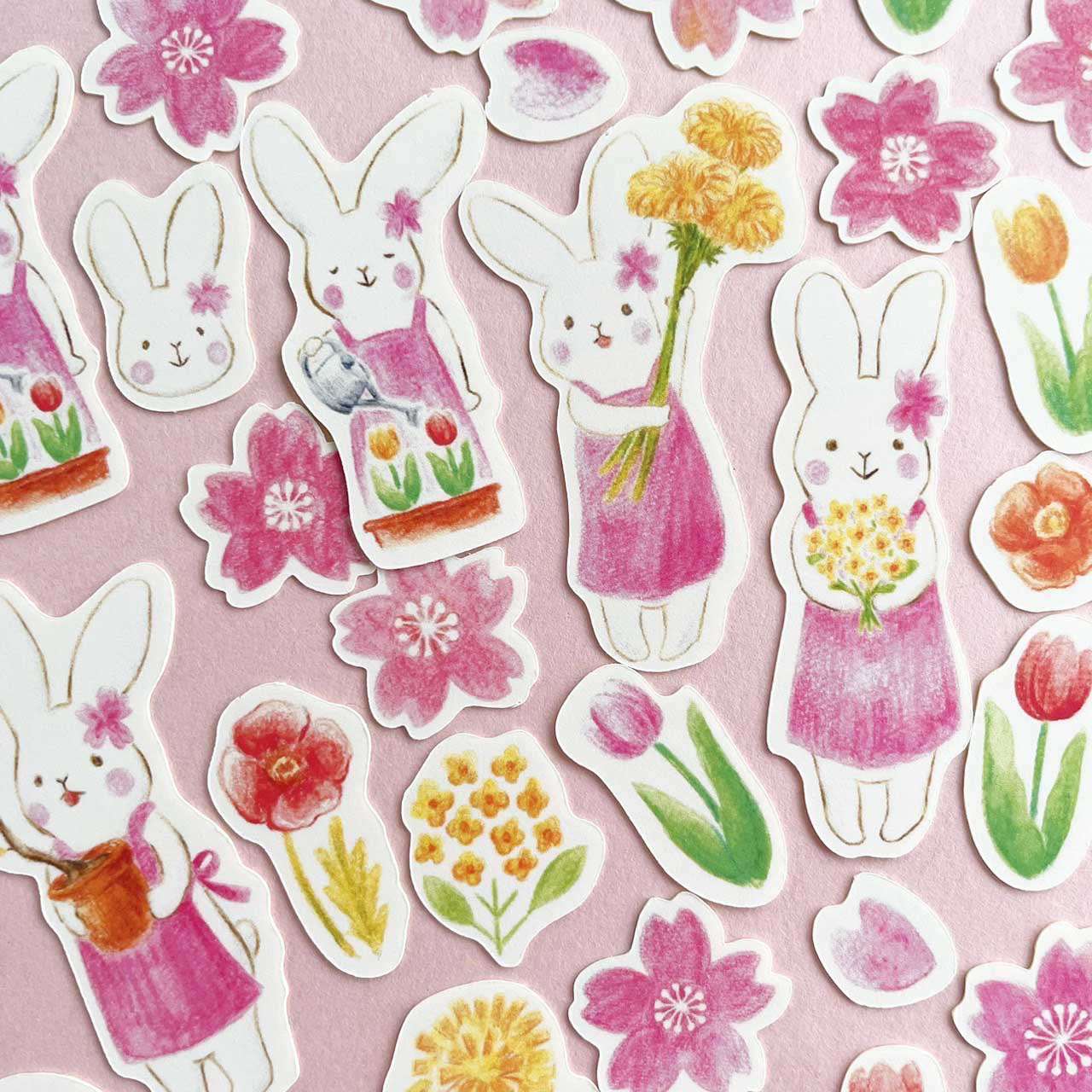 ⸝⸝•ᴗ•⸝⸝ )お洒落なうさぎさんのセット♡♡ 可愛いい❤️❤️フレークシール(
