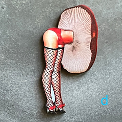 キノコ＋女体のウッドパーツ・デコパーツ・木製カボション｜イギリス 5枚目の画像