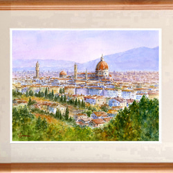 水彩画原画　フィレンツェの街　＃587 1枚目の画像