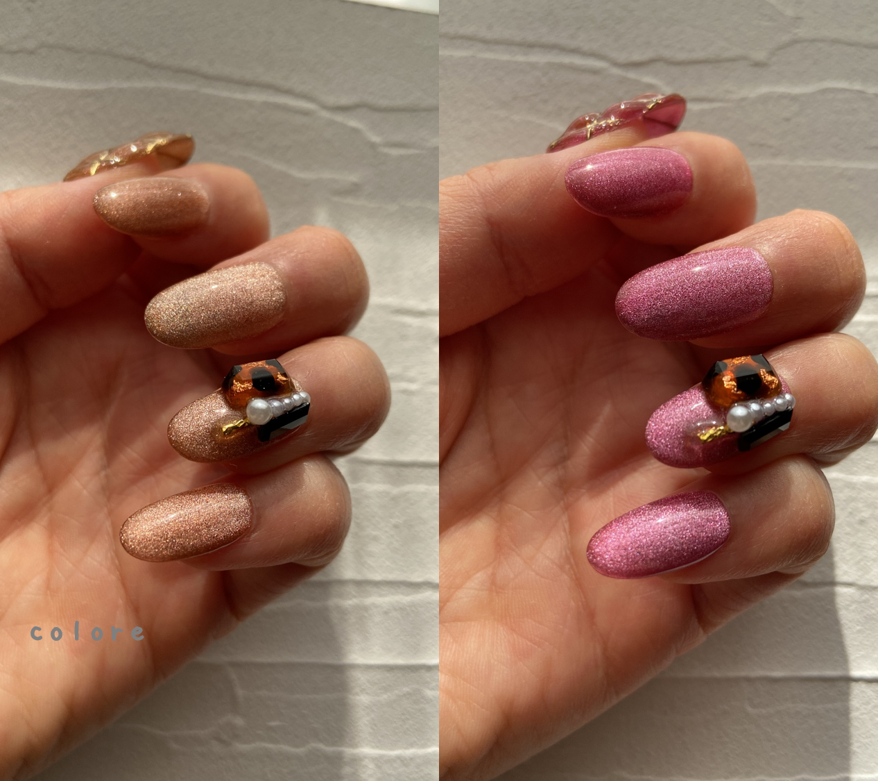 No.7マグネットネイル（マグネットネイル　キルティングネイル　ビジューネイル　ビー玉マグネット）