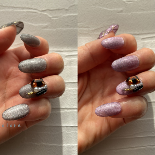 No.7マグネットネイル（マグネットネイル キルティングネイル ビジュー