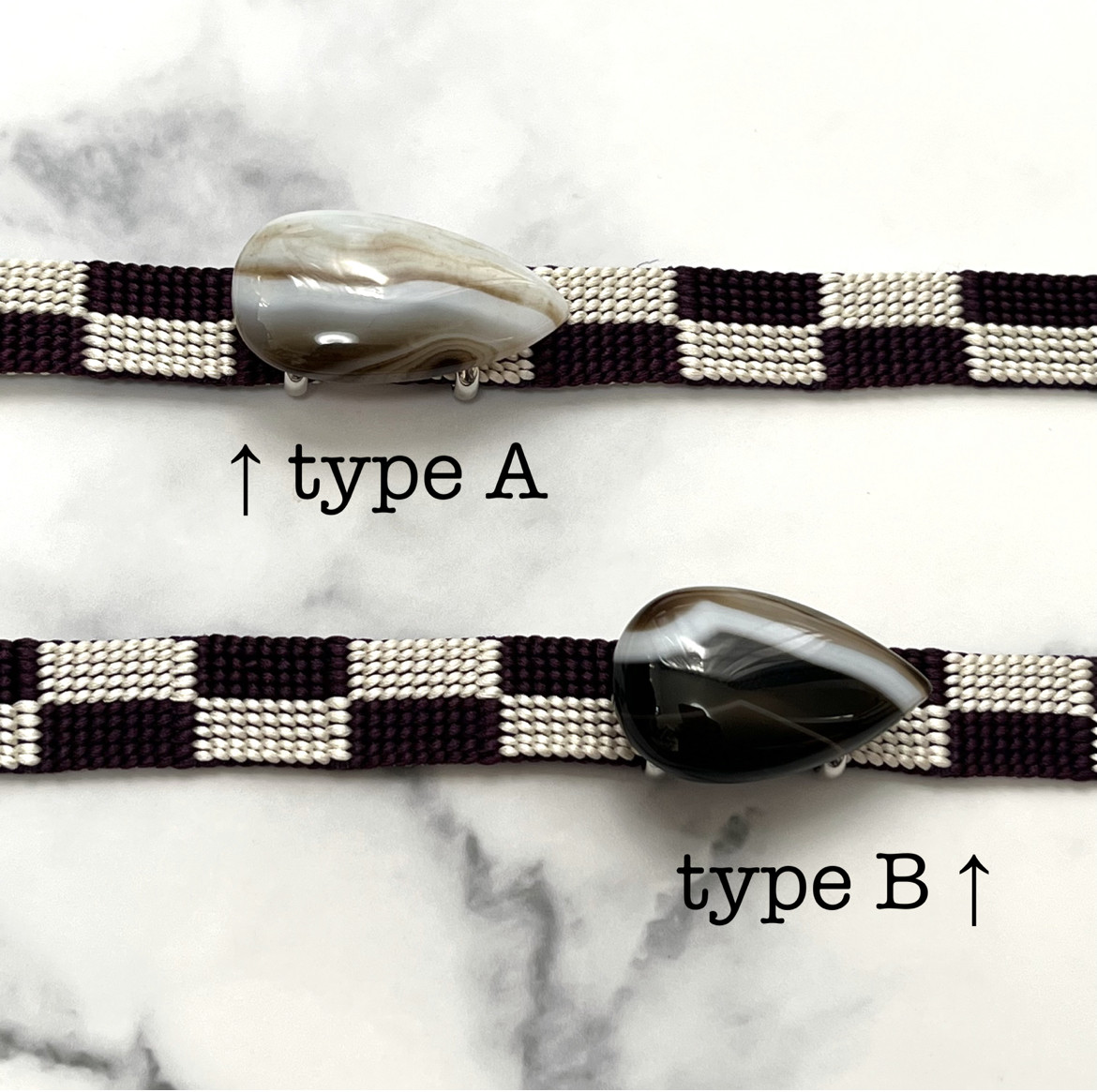 【美麗天然石】襷瑪瑙✤ﾊﾞﾝﾃﾞｯﾄﾞｱｹﾞｰﾄの帯留め✤専用Box付き