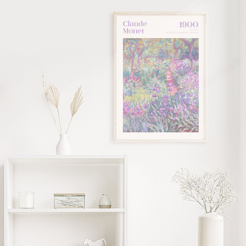 クロード・モネ、「Garden at Giverny」厳選、希少大判画集・額装画