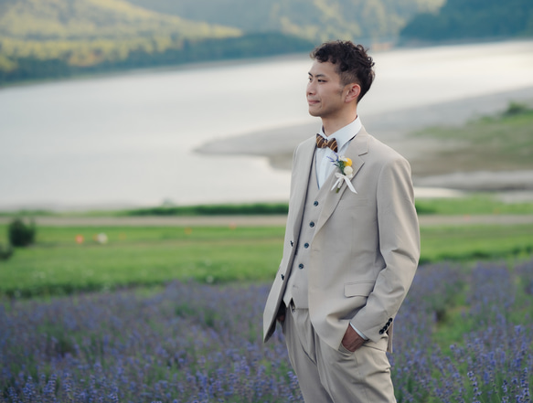 木製蝶ネクタイ【朴×ウォルナット×メープル】 2枚目の画像