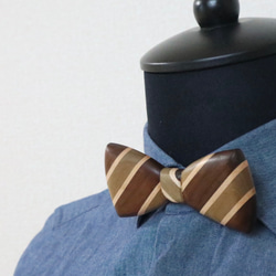 木製蝶ネクタイ【朴×ウォルナット×メープル】 13枚目の画像