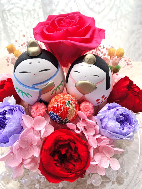 お雛祭り*雛人形のオルゴール付ドームクリアケース* ひな人形 お雛祭り*雛人形のオルゴール付ドームクリアケース* ひな人形