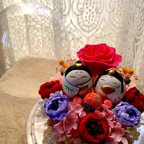 お雛祭り＊雛人形のオルゴール付ドームクリアケース＊ ひな人形・雛