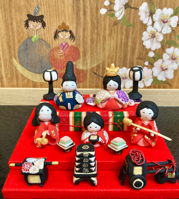 豪勝作 小さな雛人形 かくし ひな祭り用飾り