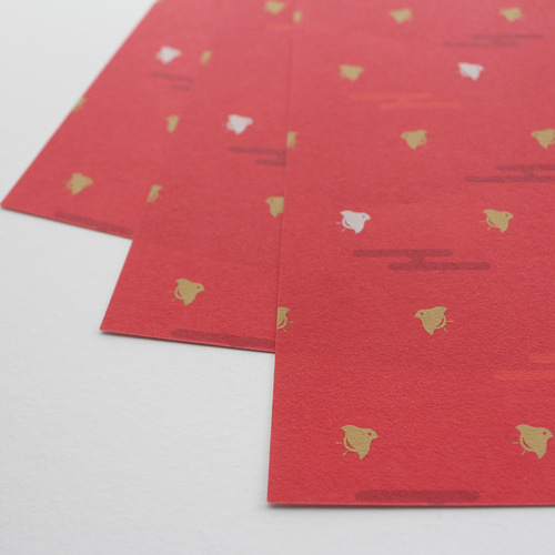 ラッピング紙の見本ページ 千鳥柄の包装紙（レッド） A4サイズ（8枚入り）デザインペーパー