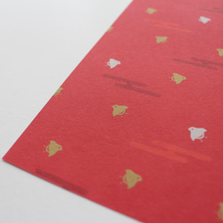 千鳥柄の包装紙（レッド） A4サイズ（8枚入り）デザインペーパー