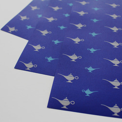 魔法のランプの包装紙（ロイヤルブルー）　A4サイズ（8枚入り）デザインペーパー　ラッピングペーパー　 3枚目の画像
