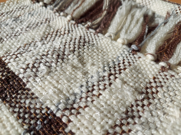 手織り　シルクウールとシルクのやさしいマフラー　作品2307 7枚目の画像