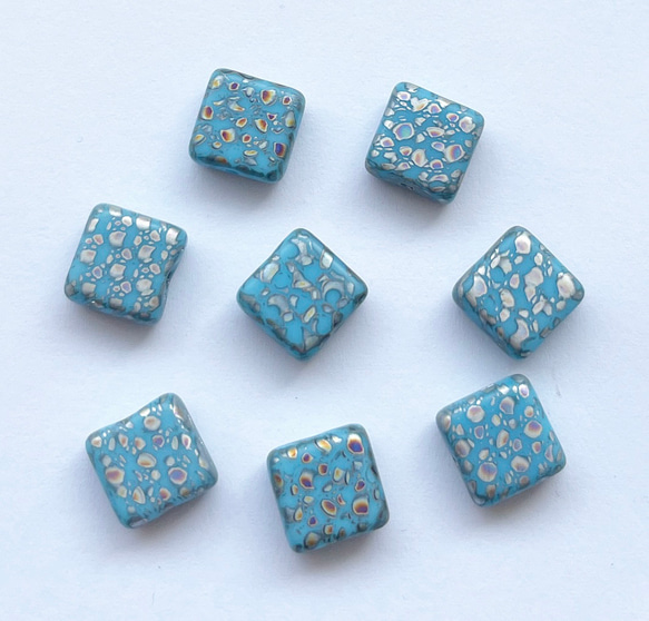 チェコビーズ 8個 スクエア約9mm ビーズ Lotus 通販｜Creema(クリーマ 