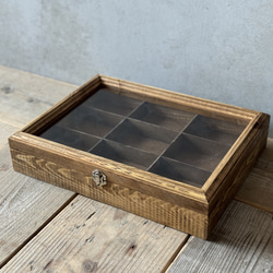 セミオーダー可能】仕切り付き 収納 ショーケース アンティーク