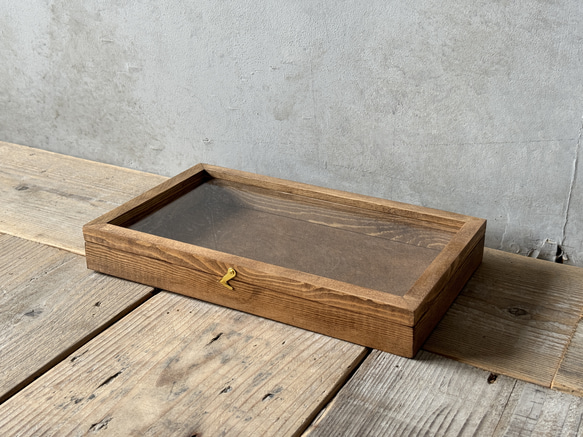 シンプルフレーム】アンティーク 木製ショーケースS アクセサリー