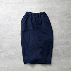 繭型裹身裙/海軍藍/三河棉質編織 第8張的照片