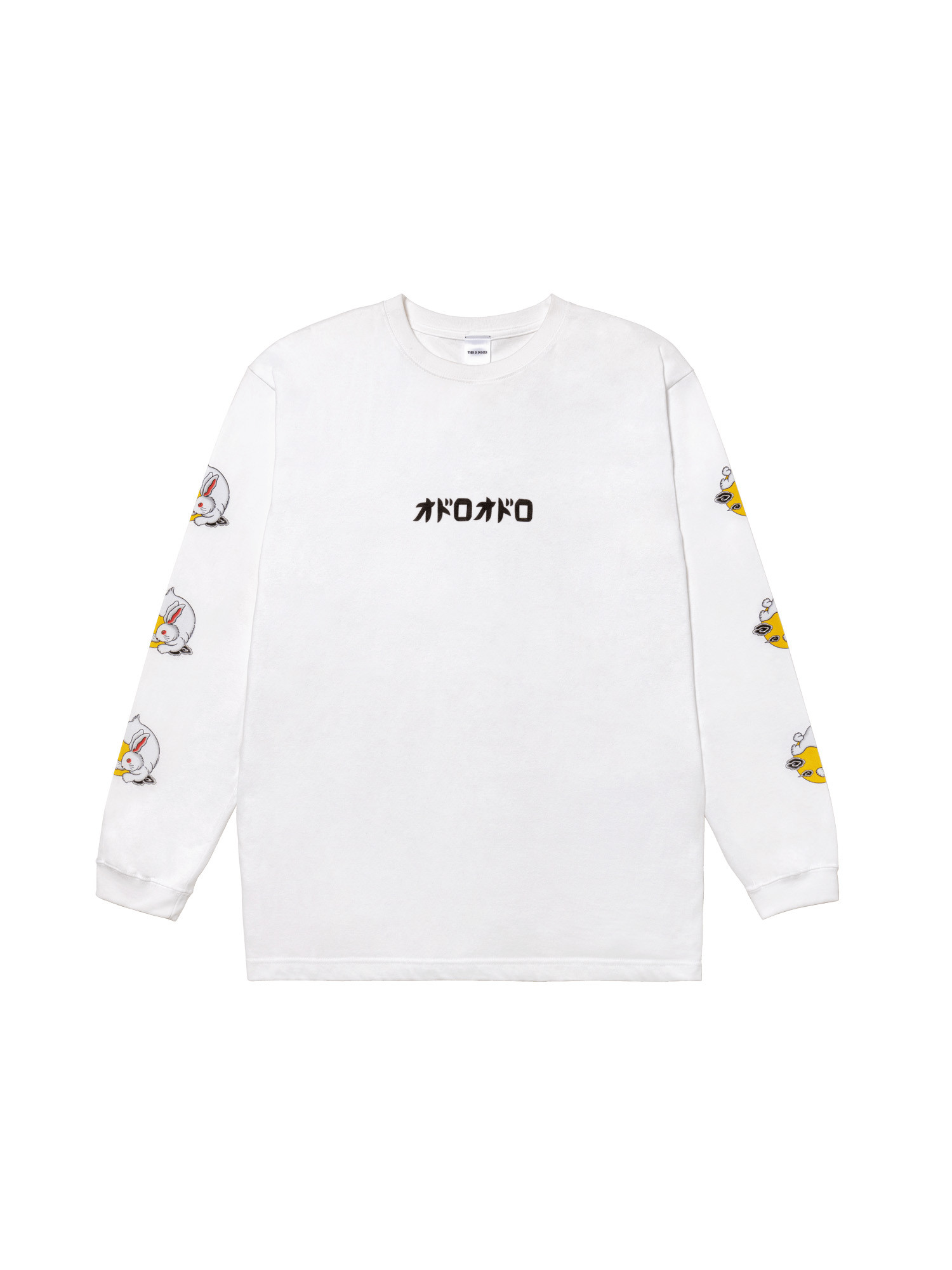 オドロオドロ【白兎　type-A】ロンT  スウェット　ビッグシルエット　オーバーサイズ  ホワイト　白