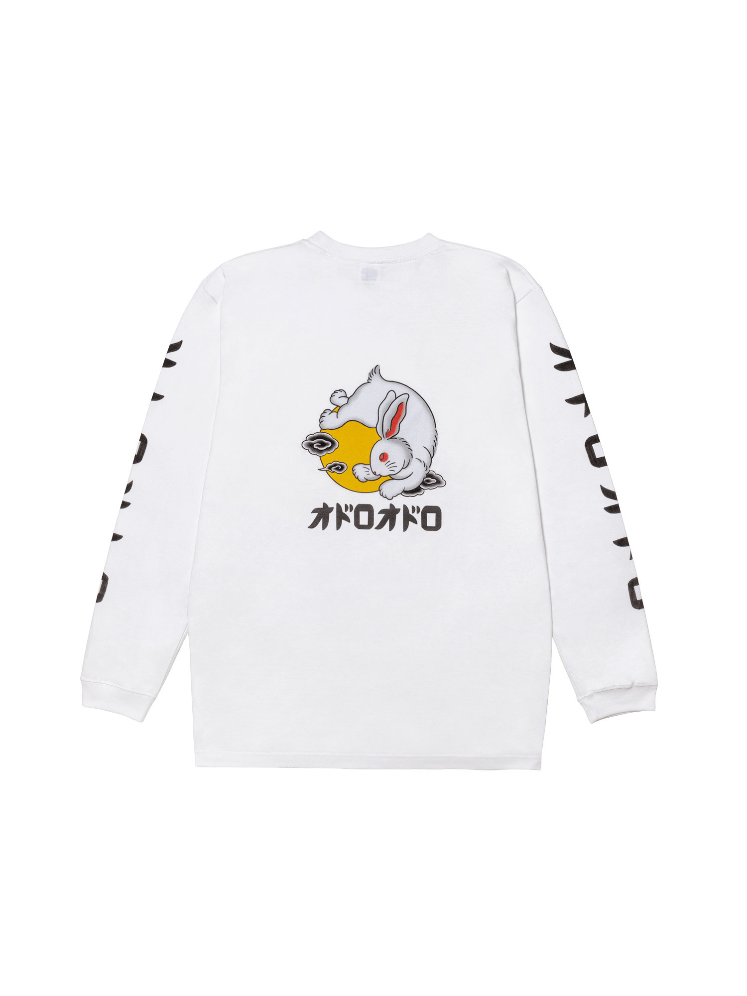 オドロオドロ【白兎　type-B】ロンT  スウェット  ビッグシルエット　オーバーサイズ  ホワイト　白