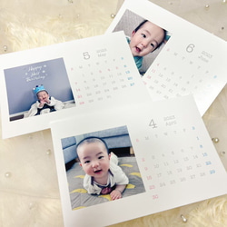 ハガキ 卓上 開始月が選べる 光沢紙 【I】 写真入り2024年カレンダー カレンダー 子供 ペット プレゼント 7枚目の画像