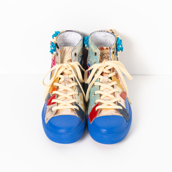 LE ROI SOLEIL / 尺寸 26.0cm 鞋匠翻新運動鞋可穿戴藝術和服 Obi 運動鞋 第10張的照片