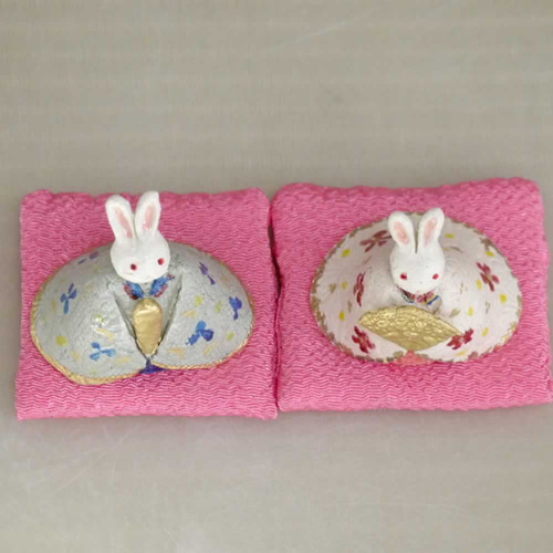 新作2023】陶器の小さなお雛様 ～ うさぎ雛 ひな人形・雛飾り ひよこ窯