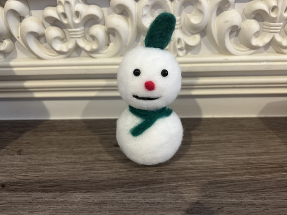 羊毛フェルト 雪だるま ドズル社】おらふくんの「ゆきだるまくん」【羊毛フェルト