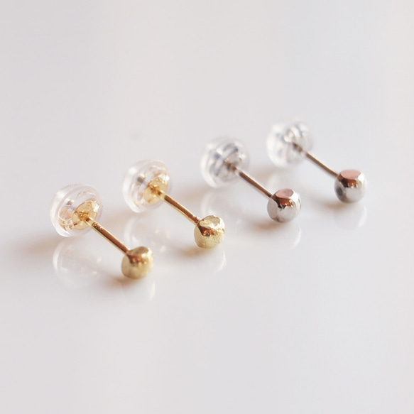 K18YG/Pt900 大人の普段着ピアス mini山食 ピアス（スタッド・一粒  