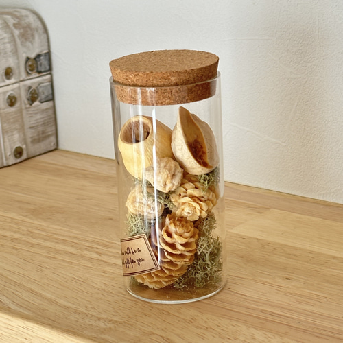 ボトルフラワー 2個 ドライフラワー、木の実、ハンギング ドライ