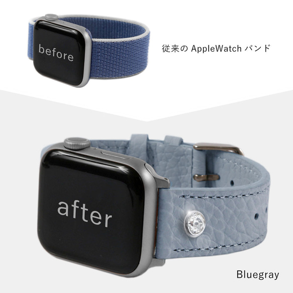 apple watch バンド 腕時計 ベルト 革 本革 イタリアンレザー ビーズ #nn00000205 7枚目の画像