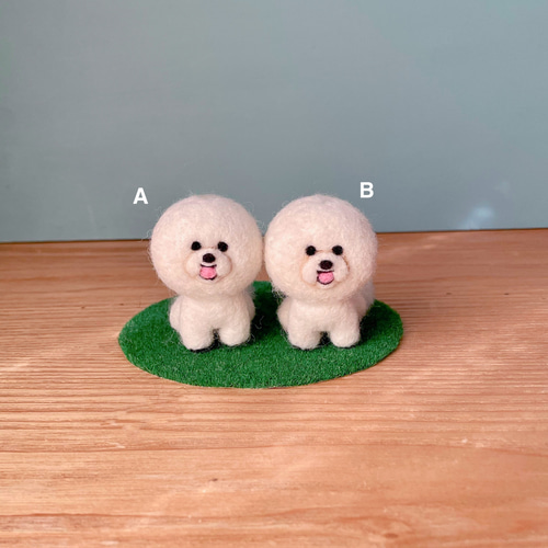 ビションフリーゼ 羊毛フェルト お座り ホワイト 羊毛フェルト Q version ビションフリーゼ 【フェイワ フェイワ