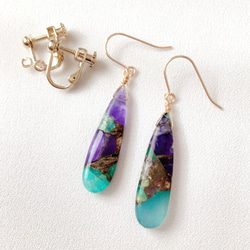 ブルーパープルコッパー ピアス,イヤリング/天然石 プレゼント