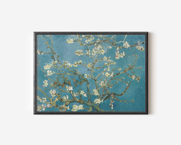 ゴッホ、花咲くアーモンドの木の枝、お祝いにもピッタリな名画ポスター、シンプルスタイル、北欧スタイルにも【G-0376】 3枚目の画像