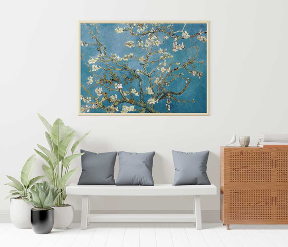 ゴッホ、花咲くアーモンドの木の枝、お祝いにもピッタリな名画