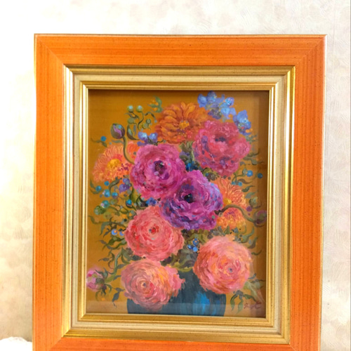 ラナンキュラス、油絵の原画 絵画 chuutakun 通販 15334552