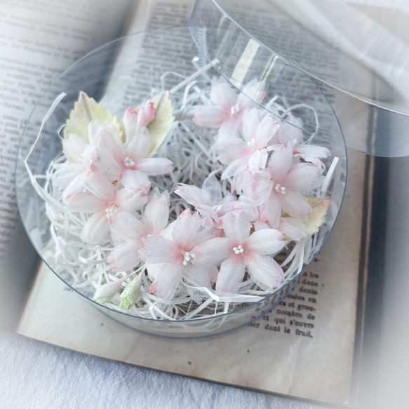 桜満開 さくらリースブローチ(ポニーフックに変更可)布花 サクラ 入学式【送料無料】 6枚目の画像