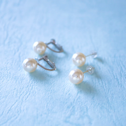 [嬌小] 8 毫米珍珠正裝項鍊和耳環 2 件套 第6張的照片