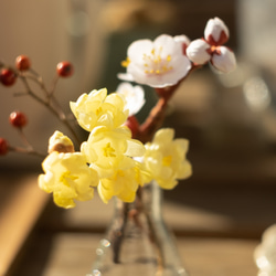 白梅 の 布花 ブローチ 12枚目の画像